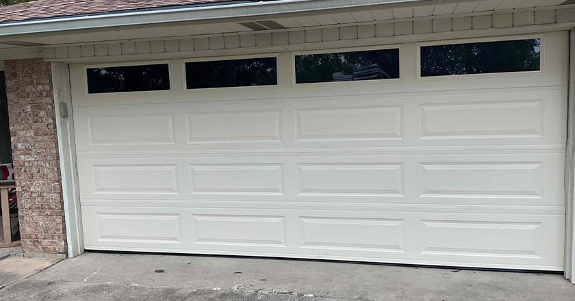 a white garage door