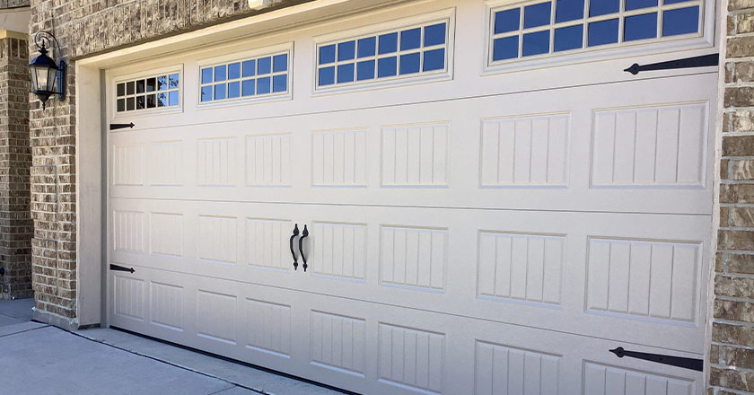 white garage door