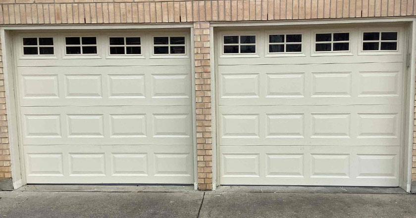 white double garage doors
