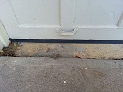 Old wooden garage door
