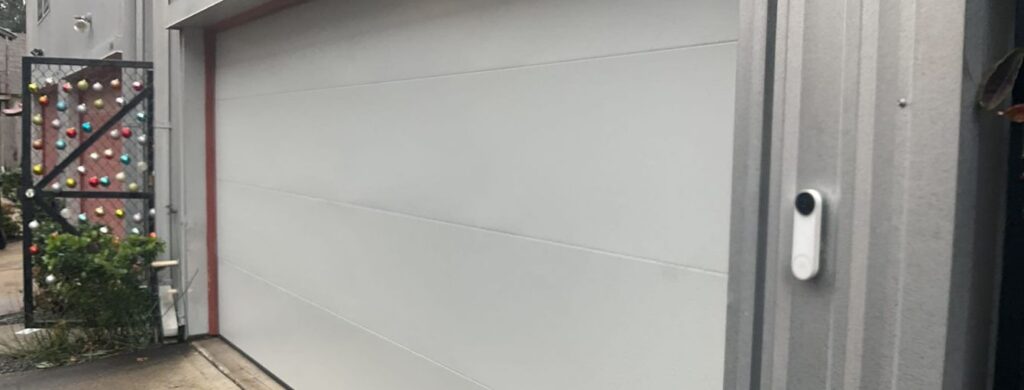 A new commercial garage door. 