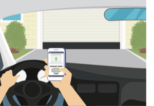 smart garage door controlled by a smart phone